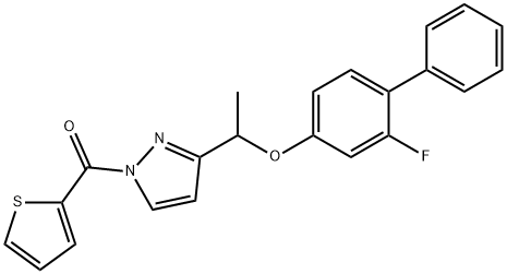 (3-(1-[(2-FLUORO[1,1'-BIPHENYL]-4-YL)OXY]ETHYL)-1H-PYRAZOL-1-YL)(2-THIENYL)METHANONE Struktur