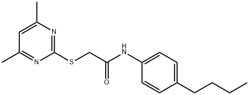 N-(4-BUTYLPHENYL)-2-[(4,6-DIMETHYL-2-PYRIMIDINYL)SULFANYL]ACETAMIDE Struktur