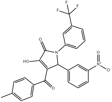 3-HYDROXY-4-(4-METHYLBENZOYL)-5-(3-NITROPHENYL)-1-(3-(TRIFLUOROMETHYL)PHENYL)-1H-PYRROL-2(5H)-ONE Struktur