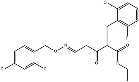 ETHYL 2-(2-CHLORO-6-FLUOROBENZYL)-5-([(2,4-DICHLOROBENZYL)OXY]IMINO)-3-OXOPENTANOATE Struktur