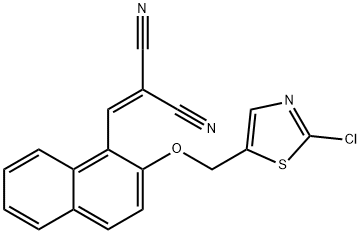 2-((2-[(2-CHLORO-1,3-THIAZOL-5-YL)METHOXY]-1-NAPHTHYL)METHYLENE)MALONONITRILE Struktur