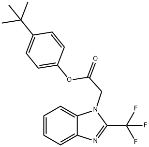 4-(TERT-BUTYL)PHENYL 2-[2-(TRIFLUOROMETHYL)-1H-1,3-BENZIMIDAZOL-1-YL]ACETATE Struktur