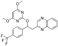 2-[2-((4,6-DIMETHOXYPYRIMIDIN-2-YL)OXY)-2-(4-(TRIFLUOROMETHYL)PHENYL)ETHYL]QUINOXALINE Struktur