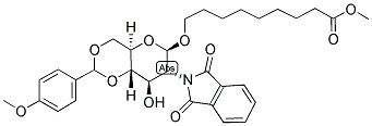 8-METHOXYCARBONYLOCTYL-2-DEOXY-2-PHTHALIMIDO-4,6-O-(METHOXYBENZYLIDENE)-BETA-D-GLUCOPYRANOSIDE Struktur