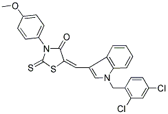 (E)-5-((1-(2,4-DICHLOROBENZYL)-1H-INDOL-3-YL)METHYLENE)-3-(4-METHOXYPHENYL)-2-THIOXOTHIAZOLIDIN-4-ONE Struktur