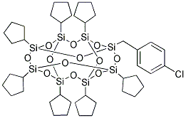 1-(4-CHLOROBENZYL)-3,5,7,9,11,13,15-HEPTACYCLOPENTYLPENTACYCLO[9.5.1.1(3,9).1(5,15).1(7,13)]OCTASILOXANE Struktur