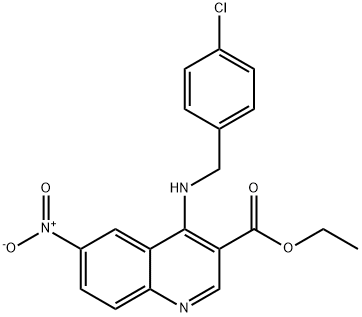 ETHYL 4-[(4-CHLOROBENZYL)AMINO]-6-NITRO-3-QUINOLINECARBOXYLATE Struktur