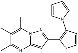 5,6,7-TRIMETHYL-2-[3-(1H-PYRROL-1-YL)-2-THIENYL]PYRAZOLO[1,5-A]PYRIMIDINE Struktur