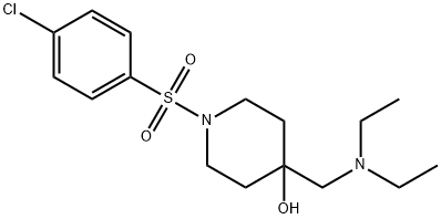 1-[(4-CHLOROPHENYL)SULFONYL]-4-[(DIETHYLAMINO)METHYL]-4-PIPERIDINOL Struktur