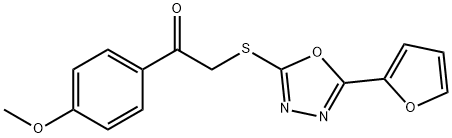 2-([5-(2-FURYL)-1,3,4-OXADIAZOL-2-YL]SULFANYL)-1-(4-METHOXYPHENYL)-1-ETHANONE Struktur