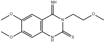 4-IMINO-6,7-DIMETHOXY-3-(2-METHOXYETHYL)-3,4-DIHYDRO-2(1H)-QUINAZOLINETHIONE Struktur