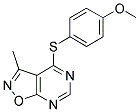 4-[(4-METHOXYPHENYL)SULFANYL]-3-METHYLISOXAZOLO[5,4-D]PYRIMIDINE Struktur