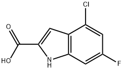 4-CHLORO-6-FLUORO-1H-INDOLE-2-CARBOXYLIC ACID Struktur