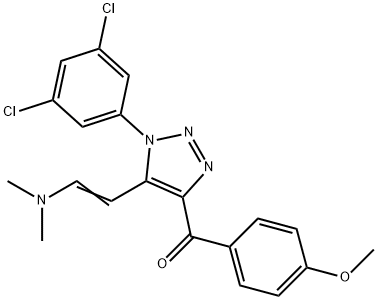 (1-(3,5-DICHLOROPHENYL)-5-[(E)-2-(DIMETHYLAMINO)ETHENYL]-1H-1,2,3-TRIAZOL-4-YL)(4-METHOXYPHENYL)METHANONE Struktur