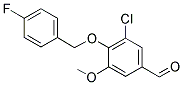 3-CHLORO-4-[(4-FLUOROBENZYL)OXY]-5-METHOXYBENZALDEHYDE Struktur