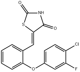 5-((Z)-[2-(4-CHLORO-3-FLUOROPHENOXY)PHENYL]METHYLIDENE)-1,3-THIAZOLANE-2,4-DIONE Struktur