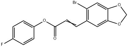 4-FLUOROPHENYL (E)-3-(6-BROMO-1,3-BENZODIOXOL-5-YL)-2-PROPENOATE Struktur