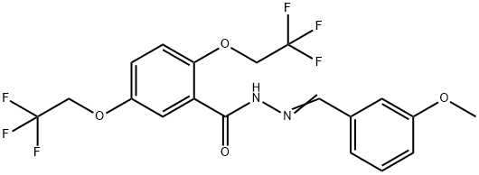 N'-[(Z)-(3-METHOXYPHENYL)METHYLIDENE]-2,5-BIS(2,2,2-TRIFLUOROETHOXY)BENZENECARBOHYDRAZIDE Struktur