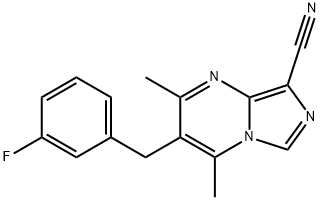 3-(3-FLUOROBENZYL)-2,4-DIMETHYLIMIDAZO[1,5-A]PYRIMIDINE-8-CARBONITRILE Struktur