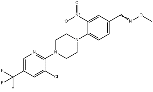 4-(4-[3-CHLORO-5-(TRIFLUOROMETHYL)-2-PYRIDINYL]PIPERAZINO)-3-NITROBENZENECARBALDEHYDE O-METHYLOXIME Struktur