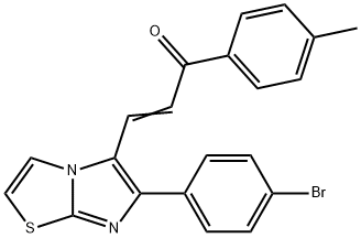 (E)-3-[6-(4-BROMOPHENYL)IMIDAZO[2,1-B][1,3]THIAZOL-5-YL]-1-(4-METHYLPHENYL)-2-PROPEN-1-ONE Struktur