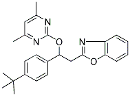 2-[2-(4-TERT-BUTYLPHENYL)-2-((4,6-DIMETHYLPYRIMIDIN-2-YL)OXY)ETHYL]BENZOXAZOLE Struktur