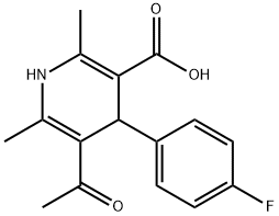 5-ACETYL-4-(4-FLUOROPHENYL)-2,6-DIMETHYL-1,4-DIHYDRO-3-PYRIDINECARBOXYLIC ACID Struktur