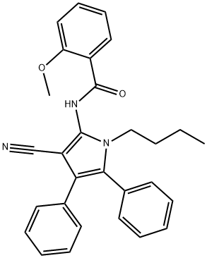 N-(1-BUTYL-3-CYANO-4,5-DIPHENYL-1H-PYRROL-2-YL)-2-METHOXYBENZENECARBOXAMIDE Struktur