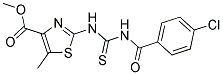 METHYL 2-({[(4-CHLOROBENZOYL)AMINO]CARBONOTHIOYL}AMINO)-5-METHYL-1,3-THIAZOLE-4-CARBOXYLATE Struktur