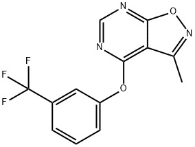 3-METHYL-4-[3-(TRIFLUOROMETHYL)PHENOXY]ISOXAZOLO[5,4-D]PYRIMIDINE Struktur