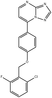 2-CHLORO-6-FLUOROBENZYL 4-[1,2,4]TRIAZOLO[1,5-A]PYRIMIDIN-7-YLPHENYL ETHER Struktur