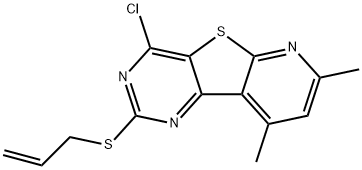 2-(ALLYLSULFANYL)-4-CHLORO-7,9-DIMETHYLPYRIDO[3',2':4,5]THIENO[3,2-D]PYRIMIDINE Struktur