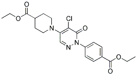 ETHYL 1-(5-CHLORO-1-[4-(ETHOXYCARBONYL)PHENYL]-6-OXO-1,6-DIHYDROPYRIDAZIN-4-YL)PIPERIDINE-4-CARBOXYLATE Struktur