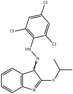 2-(ISOPROPYLSULFANYL)-3H-INDOL-3-ONE N-(2,4,6-TRICHLOROPHENYL)HYDRAZONE Struktur