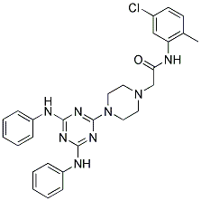 2-(4-(4,6-BIS(PHENYLAMINO)-1,3,5-TRIAZIN-2-YL)PIPERAZIN-1-YL)-N-(5-CHLORO-2-METHYLPHENYL)ACETAMIDE Struktur