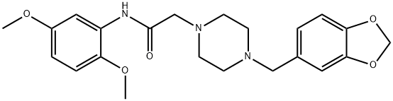 2-(4-(BENZO[D]1,3-DIOXOLAN-5-YLMETHYL)PIPERAZINYL)-N-(2,5-DIMETHOXYPHENYL)ETHANAMIDE Struktur