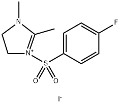 1-[(4-FLUOROPHENYL)SULFONYL]-2,3-DIMETHYL-4,5-DIHYDRO-1H-IMIDAZOL-3-IUM IODIDE Struktur