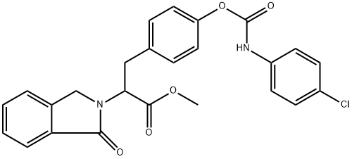 METHYL 3-(4-([(4-CHLOROANILINO)CARBONYL]OXY)PHENYL)-2-(1-OXO-1,3-DIHYDRO-2H-ISOINDOL-2-YL)PROPANOATE Struktur