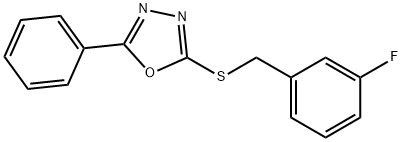 2-[(3-FLUOROBENZYL)SULFANYL]-5-PHENYL-1,3,4-OXADIAZOLE Struktur