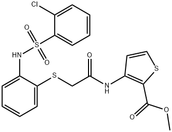 METHYL 3-((2-[(2-([(2-CHLOROPHENYL)SULFONYL]AMINO)PHENYL)SULFANYL]ACETYL)AMINO)-2-THIOPHENECARBOXYLATE Struktur