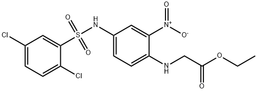 ETHYL 2-(4-([(2,5-DICHLOROPHENYL)SULFONYL]AMINO)-2-NITROANILINO)ACETATE Struktur