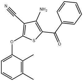 4-AMINO-5-BENZOYL-2-(2,3-DIMETHYLPHENOXY)-3-THIOPHENECARBONITRILE Struktur