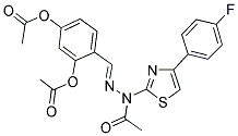 2-((E)-{ACETYL[4-(4-FLUOROPHENYL)-1,3-THIAZOL-2-YL]HYDRAZONO}METHYL)-5-(ACETYLOXY)PHENYL ACETATE Struktur