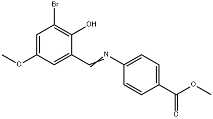 METHYL 4-([(E)-(3-BROMO-2-HYDROXY-5-METHOXYPHENYL)METHYLIDENE]AMINO)BENZENECARBOXYLATE Struktur