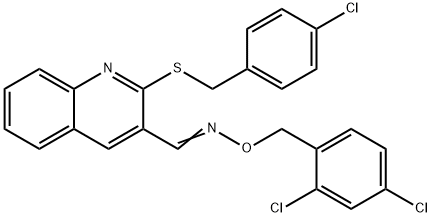 2-[(4-CHLOROBENZYL)SULFANYL]-3-QUINOLINECARBALDEHYDE O-(2,4-DICHLOROBENZYL)OXIME Struktur