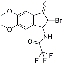 N-(2-BROMO-5,6-DIMETHOXY-3-OXO-2,3-DIHYDRO-1H-INDEN-1-YL)-2,2,2-TRIFLUOROACETAMIDE Struktur