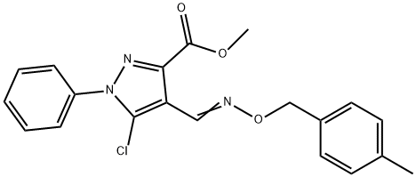 METHYL 5-CHLORO-4-(([(4-METHYLBENZYL)OXY]IMINO)METHYL)-1-PHENYL-1H-PYRAZOLE-3-CARBOXYLATE Struktur