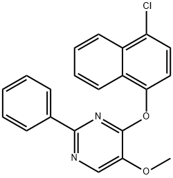 4-CHLORO-1-NAPHTHYL 5-METHOXY-2-PHENYL-4-PYRIMIDINYL ETHER Struktur