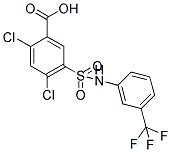 2,4-DICHLORO-5-(3-TRIFLUOROMETHYL-PHENYLSULFAMOYL)-BENZOIC ACID Struktur