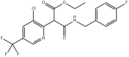 ETHYL 2-[3-CHLORO-5-(TRIFLUOROMETHYL)-2-PYRIDINYL]-3-[(4-FLUOROBENZYL)AMINO]-3-OXOPROPANOATE Struktur